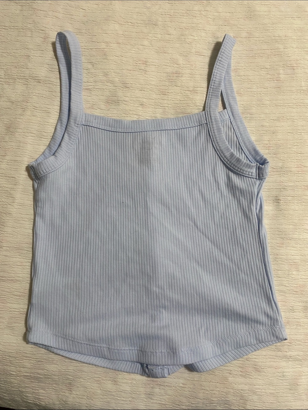 Light Blue Ribbed Button-Front Women's Tank Top - Picture 2 of 2